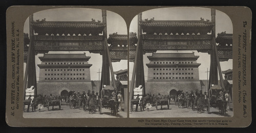 The Qianmen outer gate from the south - the principal gate to the Imperial City (Peking, China, 1907