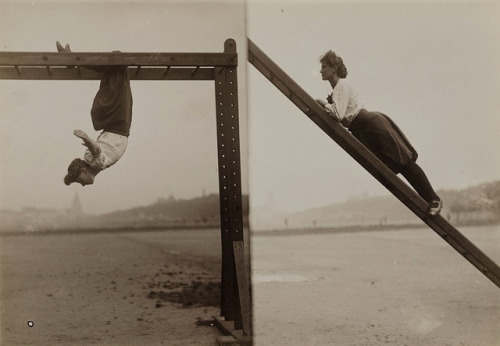 Introduction of swedish gymnastics for women, 1905-1910. Hamburg, Germany. Photography Heinrich Hama