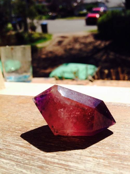 ghoul-monarchy:  d-dracarys-s:  born-in-an-agregate:  Amethyst with inclusions  Oh my  SPACE GEM   theelectracomplex hope u like this one :)