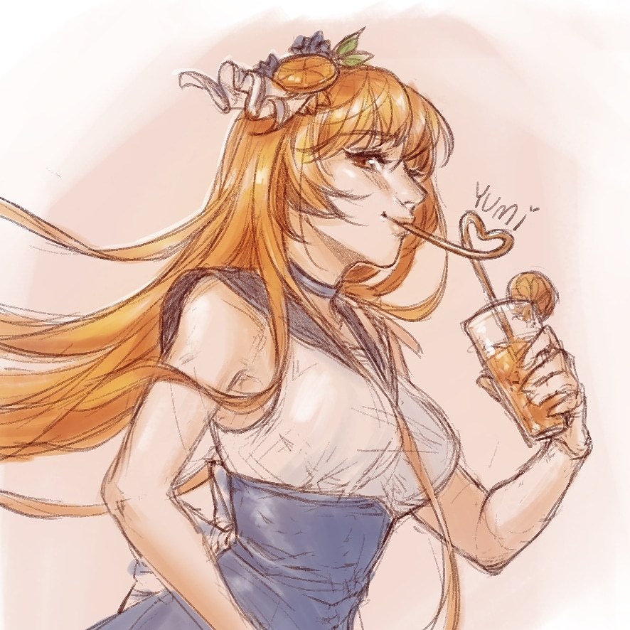 Yumi's art blog — Orange juice! Drinking.. orange juice… [Ko-fi] ...