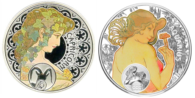 muchofmucha:  A series of twelve coins devoted to the 150th anniversary of Alphonse