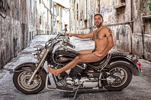 Nude Motorcycle pose