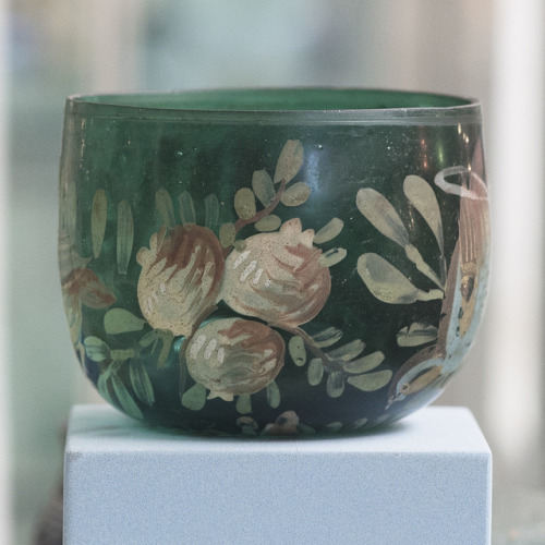 Roman glass cup with partridges. No provenance listed, presumably Piemonte region. Dated ca. 25-50 C