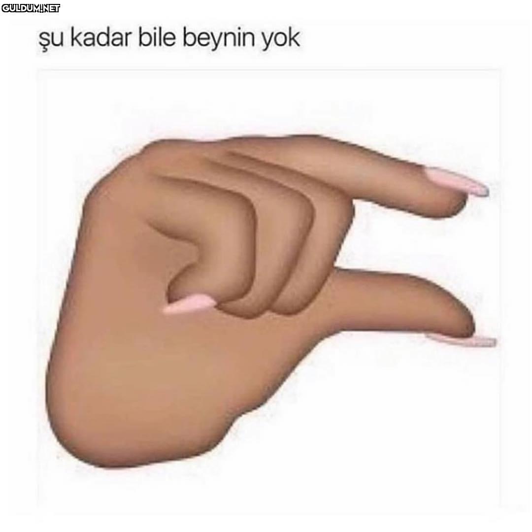 şu kadar bile beynin yok
 ...