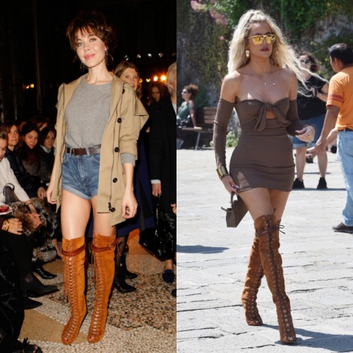 Ulyana Sergeenko x Khloe Kardashian in Emilio Pucci Spring 2011 RTW boots.Ulyana wore this fun and s