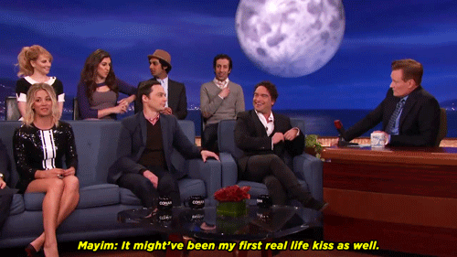 teamcoco: WATCH: Mayim Bialik &amp; Johnny Galecki Remember Their Teenage Kiss