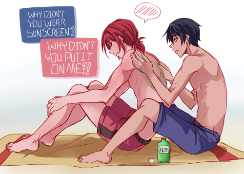 fencer-x: sexuallyfrustratedshark: Summertime Swimming Boyfriends~ [All Sizzling Like a Snail] water