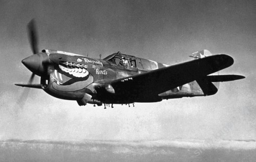 ww1ww2photosfilms:P-40K Rhapsody in Rivets of 78th FS / 15th FG; Midway, April 1943.