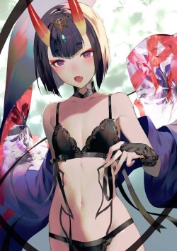 dekoi2501post:  Salmon88さんのツイート: “Shuten Douji n Lingerie. ( 酒呑童子ランジェリー) FGO FA. \ V v V \… ”