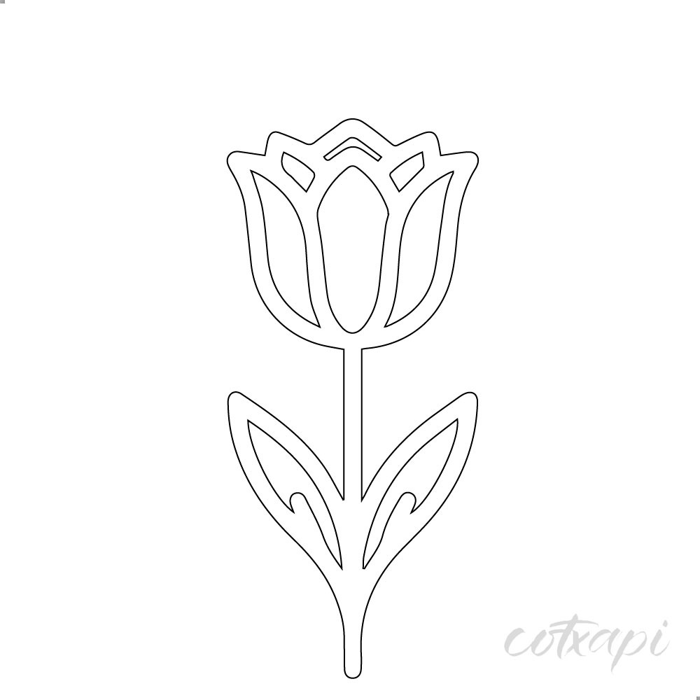 Black White Flower's Outline in Vector Art Flower Illustration
