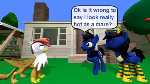 ask-the-out-buck-pony:Asked by @rainbowfeatherreplies / Q99(update) Fixed missing word on panel 2x3!