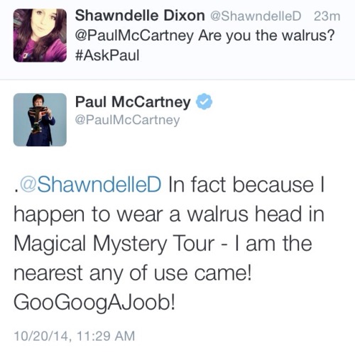 fuckyeahthebeatles: thebeatlesordie: MY TOP 10 FAVORITE ANSWERS FROM PAUL IN TODAYS TWITTER Q&