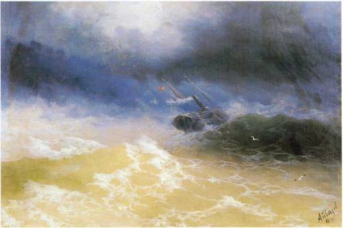 Hurricane on a sea, 1899, Ivan AivazovskiMedium: oil,canvas