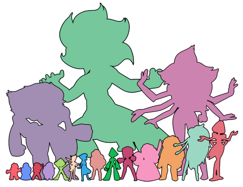 heliodorable:  I made this Steven Universe size comparison chart for use with Gemsonas (to show their size relative to other Gems on stat sheets). I shared the PSD file (separated into layers) here. I based the proportions on screenshots of scenes where