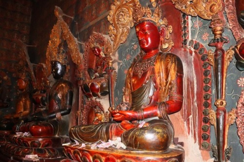 Dhyana Buddhas inside of the Gyantse monastery, Tibet