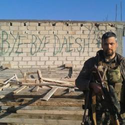 bijikurdistan:   The American YPG Fighter Jordan Matson in the village of Til Hemis, which was liberated today by the Kurdish YPG Forces. [Bye Bye ISIS]