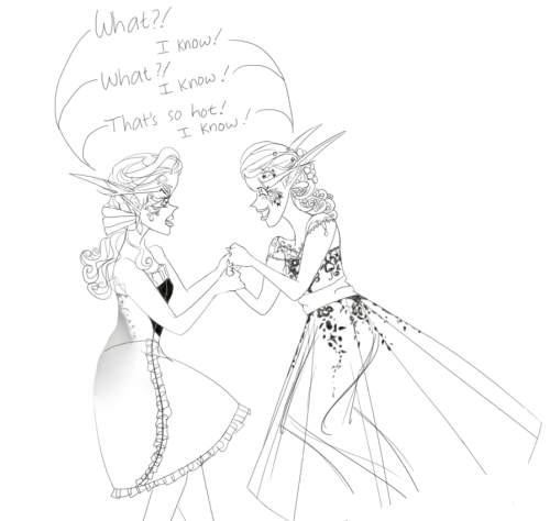 Azshara (right) and Vashj (left) fangirling about Illidan~(More spam artwork for Timeless: a Wrandui