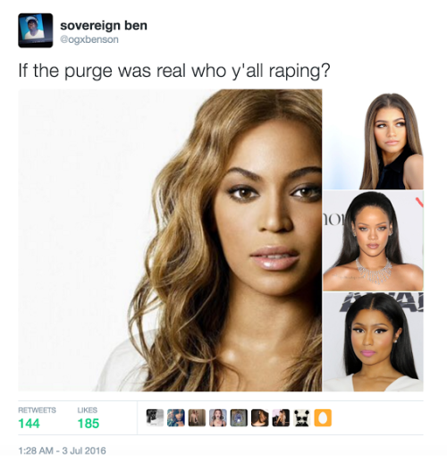 theperksofbeingaperk:  “It took a 19-year-old girl to shut this shit down. Luckily, many more people were in her corner than the rape apologist troll who started the Purge joke. However, it only takes one person to hear the message that it’s OK and