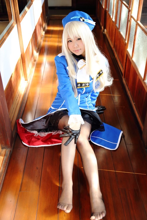 Japanese cosplayer Itsuki Akira dressed as Atago from Kantai Collection.