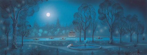 Lady And The Tramp (1955) | Color Key By Eyvind Earle And Background Painting By Claude Coats (x)