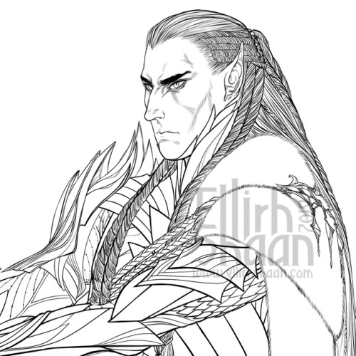 Finished the lineart for the second part. It&rsquo;s the first hirran of the Ironwood. Full illu