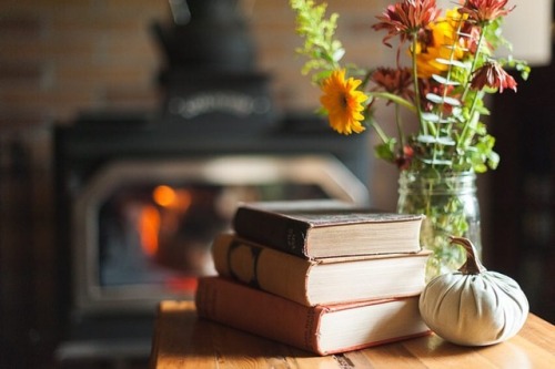 theardentbiblio:Wherever my books are, my home is. Corny, but true. I love a good home setting in a 