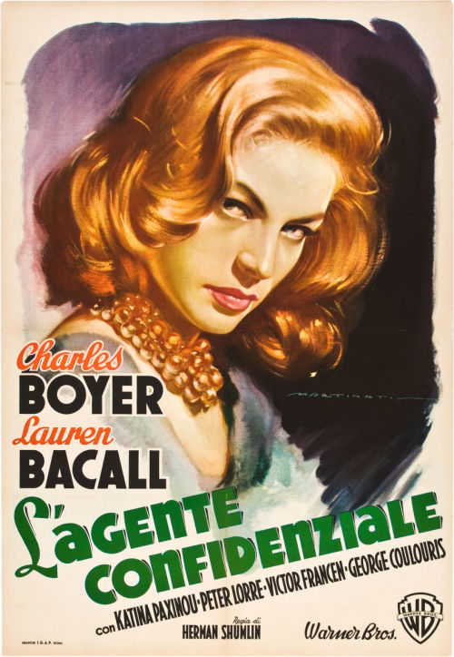 movieposteroftheday:Italian poster for CONFIDENTIAL AGENT (Herman Shumlin, USA, 1945)Artist: Luigi M
