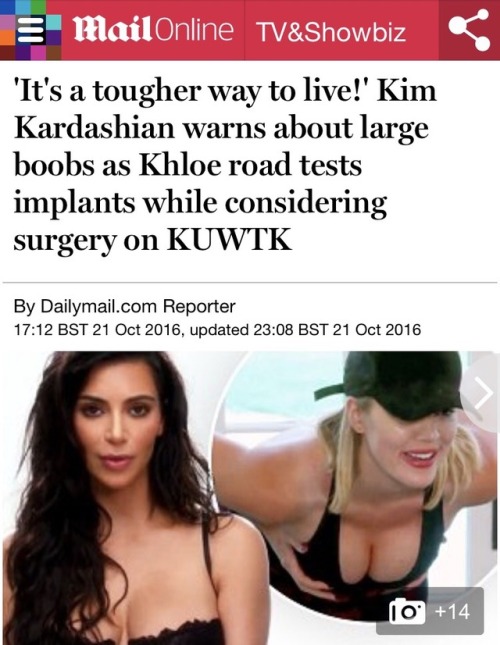 Kim Grows, Women Follow  With over 100 million followers on Instagram, Kim K perhaps has more influence on women’s beauty standards than anyone else.  Although she is famous for her giant behind, Kim is also very busty. And, she appears to have been