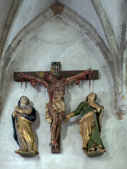 Crucifixion in the Chapel of the Holy Spirit, Predoi (est. 1455) [x].The chapel was consecrated by C