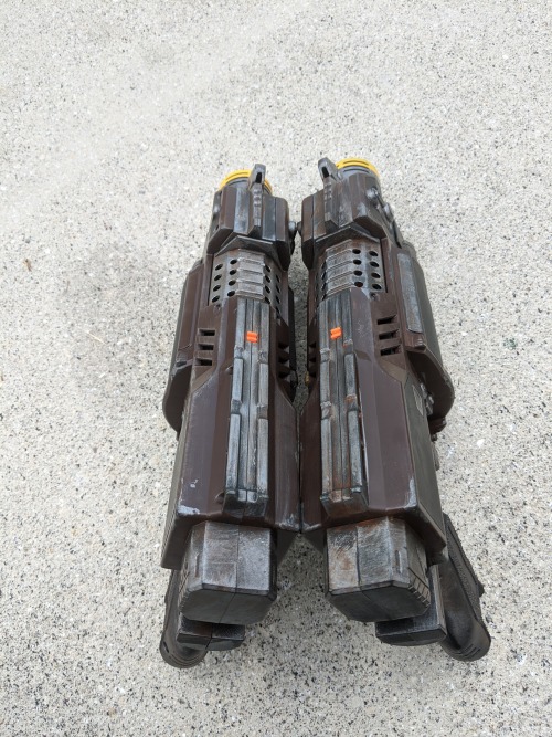 Modded a pair of Barricades for a friend.They needed to dual wield revolver style blasters for LARP,