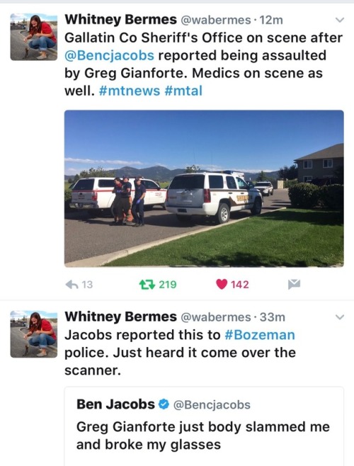 truth-has-a-liberal-bias: cuzyouwanttotakemypicture: Gianforte just assaulted a reporter, he is a re