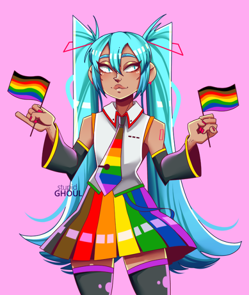 stupidghoul:L, G, B, & T mikus! happy pride! - if y’all want me to do any other flags, please as