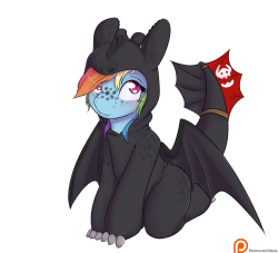 alasou:  I like this one. Toothless is awesome afterall. Could have been anyone in this costume, it would stay awesome.  Patreon   &lt;3!