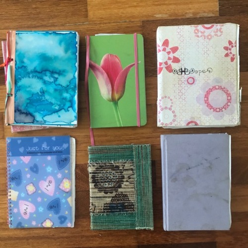 these are all my journals since 2004. wow so angsty
