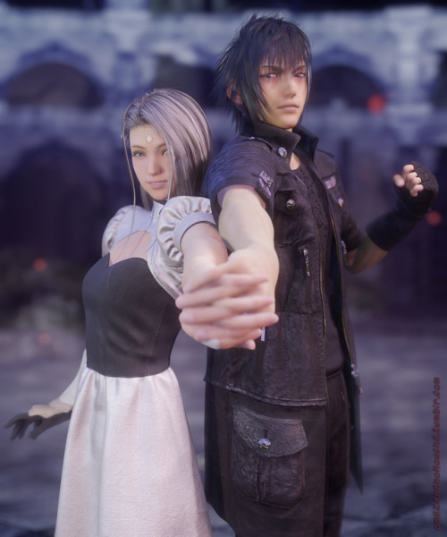 omezamenokoucha:Noctis and Sarah from Final Fantasy XV © Square EnixSarah is a character from the Te