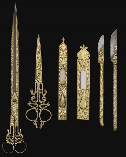 adokal:Ottoman set of damscened calligrapher’s tools, 19th c. CE.source