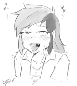 zapotecdarkstar:Commission Sketch featuring Ahegao Rainbow Dash &lt; |D’‘‘