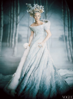 Andrewlipsky:  Tilda Swinton In Costume For Vogue As The White Witch From “The