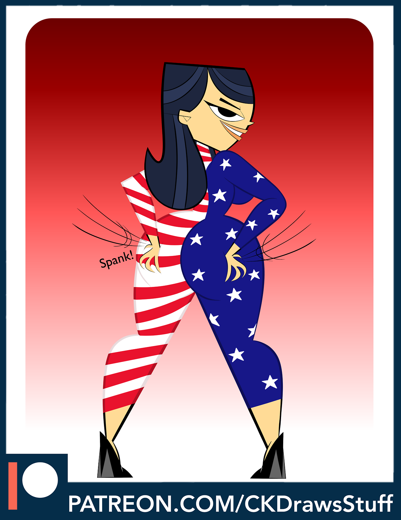 ck-blogs-stuff: Sexy American Flag Emma! by CK-Draws-Stuff  Here’s moar of mah