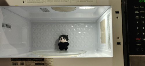 a picture of a yoo joonghyuk doll inside a microwave