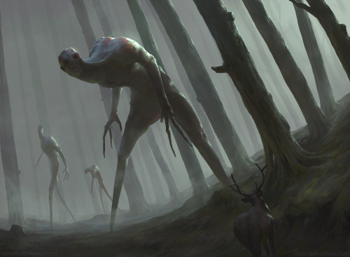 morbidfantasy21: Forest Walkers – horror concept by Jesse Keisala