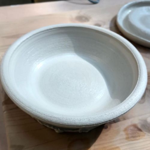 My goal is to fill my kitchen cabinet with ceramic plates and bowls that I created on the wheel. My 