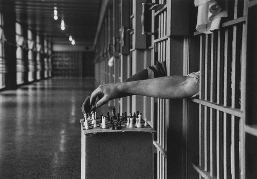 hugogreene:  Prisoner playing chess, Attica Correctional Facility, Attica, New York,