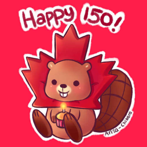 arisa-chibara:Drew a maple beaver to celebrate Canada Day, Happy 150th!Follow me on twitter, DA, fb,