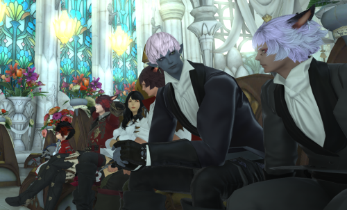 ffxivfisticuffs: the Fam™ goes to a wedding(ft. @xiwzen-ffxiv @dieciaem @lyutatia @erdgeist&nb