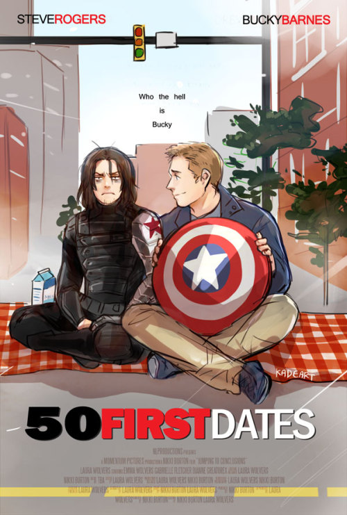 lemonyandbeatrice:  kadeart:  50 First Dates …  #every day he wakes up and tries to kill Steve 