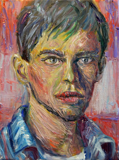 stevendag:  small portrait number 40 oil painting on canvas18 x 24 cmby Steven Dagwww.stevendag.com
