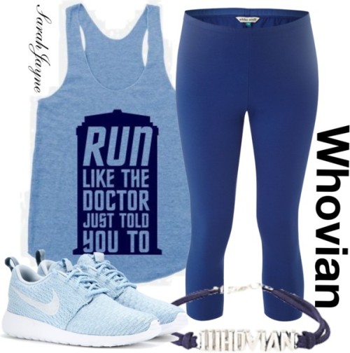 Whovian Running Series by solstice-sarahjayne featuring nike shoesWhite Stuff elastic waist pants, $