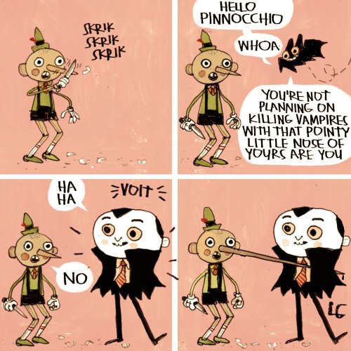 nightmare-your-worst: browsethestacks: Pinocchio Vampire Slayer by Lee Gatlin idk why i found this 