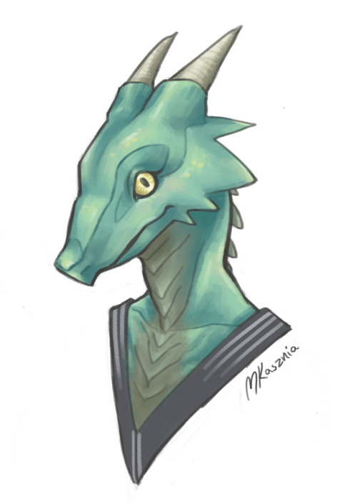 mkasznia: Carey Fangbattle - The Adventure Zone [image description: a bust drawing of Carey against 